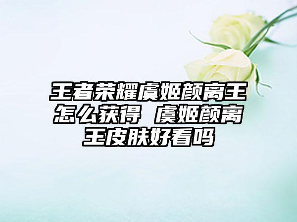 王者荣耀虞姬颜离王怎么获得 虞姬颜离王皮肤好看吗
