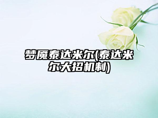 梦魇泰达米尔(泰达米尔大招机制)