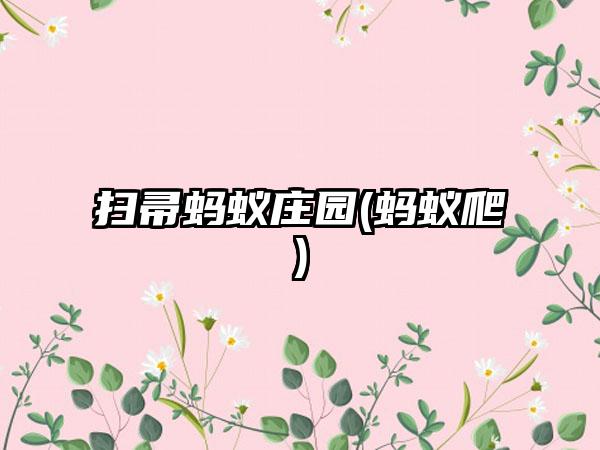 扫帚蚂蚁庄园(蚂蚁爬)