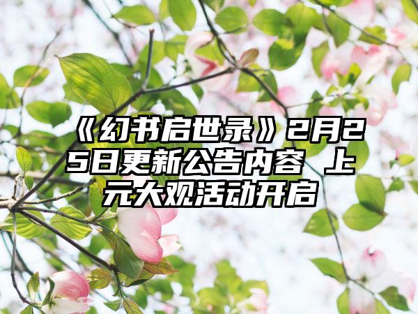 《幻书启世录》2月25日更新公告内容 上元大观活动开启