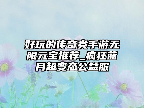 好玩的传奇类手游无限元宝推荐_疯狂蓝月超变态公益服