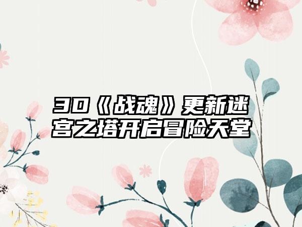3D《战魂》更新迷宫之塔开启冒险天堂