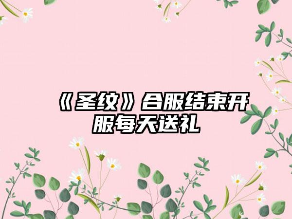 《圣纹》合服结束开服每天送礼