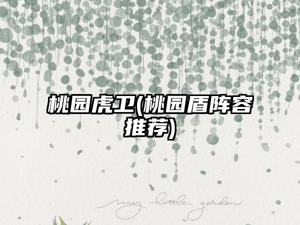 桃园虎卫(桃园盾阵容推荐)