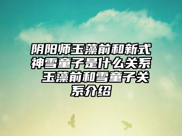 阴阳师玉藻前和新式神雪童子是什么关系 玉藻前和雪童子关系介绍