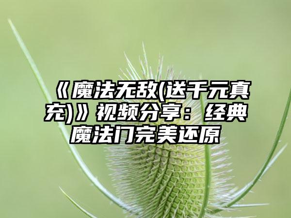 《魔法无敌(送千元真充)》视频分享：经典魔法门完美还原