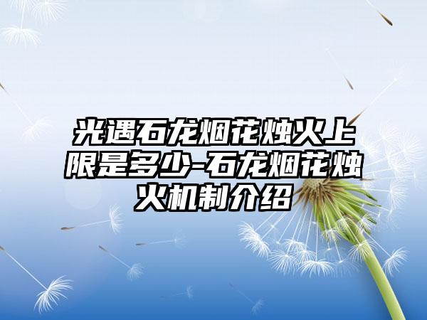 光遇石龙烟花烛火上限是多少-石龙烟花烛火机制介绍