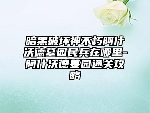 暗黑破坏神不朽阿什沃德墓园民兵在哪里-阿什沃德墓园通关攻略