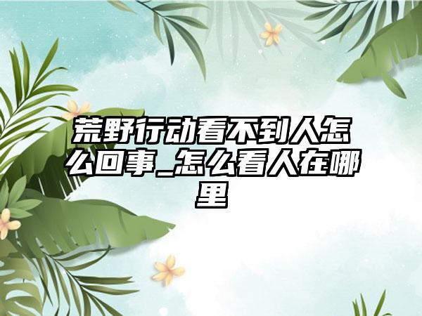 荒野行动看不到人怎么回事_怎么看人在哪里