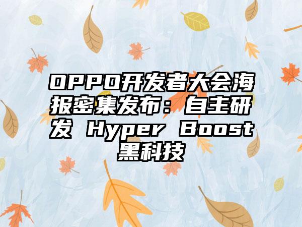 OPPO开发者大会海报密集发布：自主研发 Hyper Boost黑科技