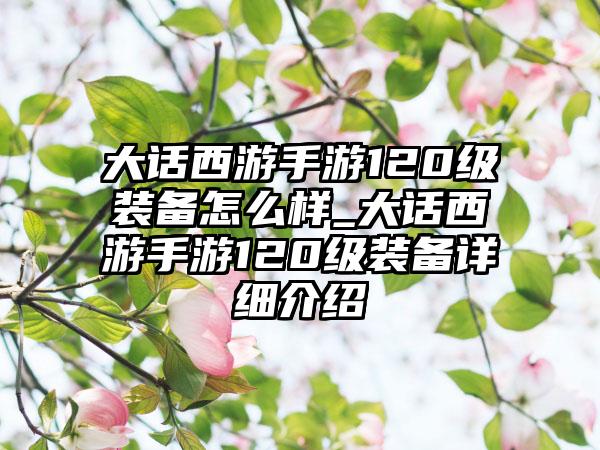 大话西游手游120级装备怎么样_大话西游手游120级装备详细介绍