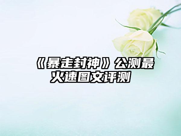 《暴走封神》公测最火速图文评测