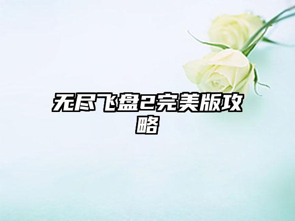 无尽飞盘2完美版攻略
