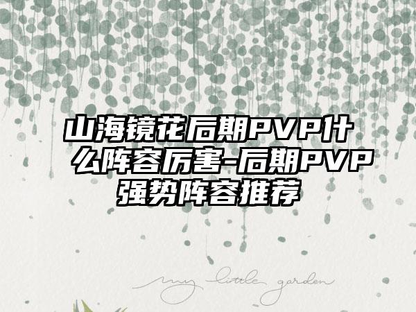 山海镜花后期PVP什么阵容厉害-后期PVP强势阵容推荐