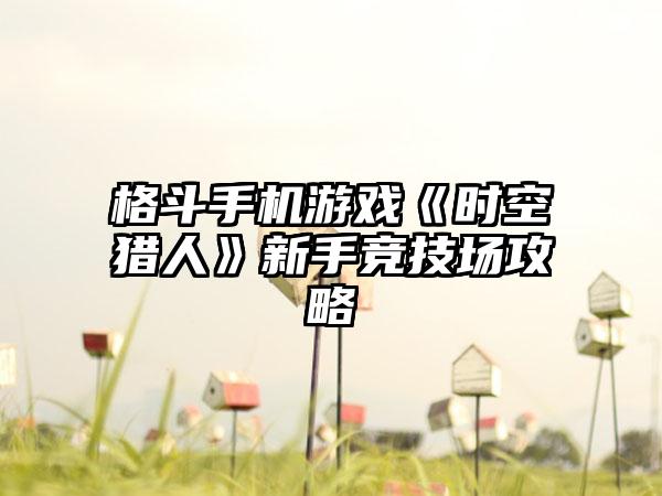 格斗手机游戏《时空猎人》新手竞技场攻略