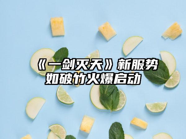 《一剑灭天》新服势如破竹火爆启动