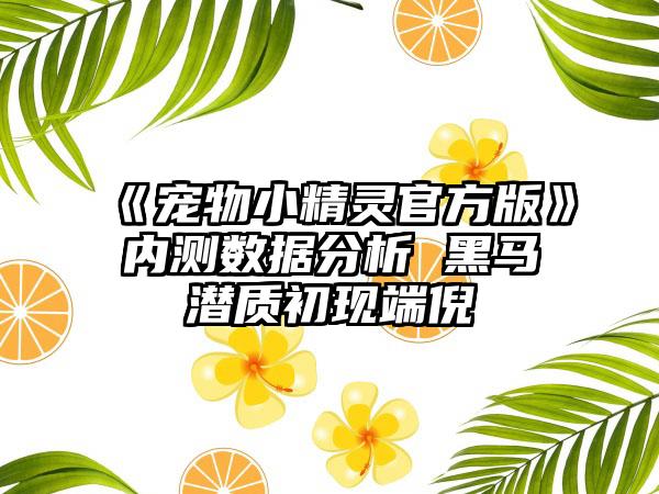 《宠物小精灵官方版》内测数据分析 黑马潜质初现端倪