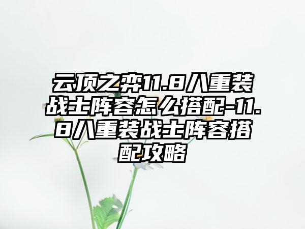 云顶之弈11.8八重装战士阵容怎么搭配-11.8八重装战士阵容搭配攻略
