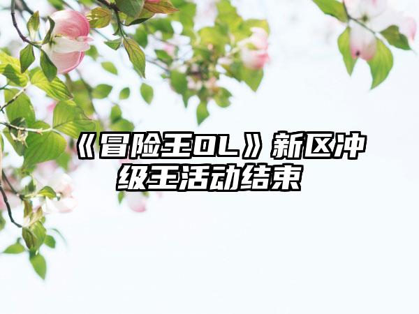 《冒险王OL》新区冲级王活动结束
