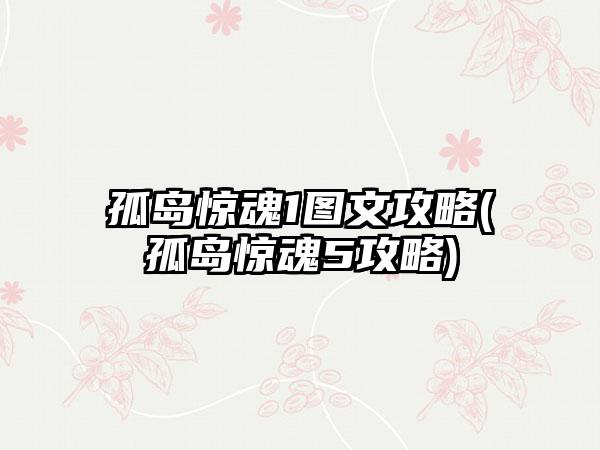 孤岛惊魂1图文攻略(孤岛惊魂5攻略)