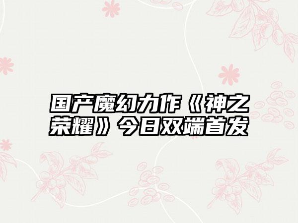 国产魔幻力作《神之荣耀》今日双端首发