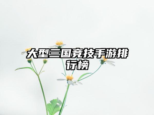 大型三国竞技手游排行榜