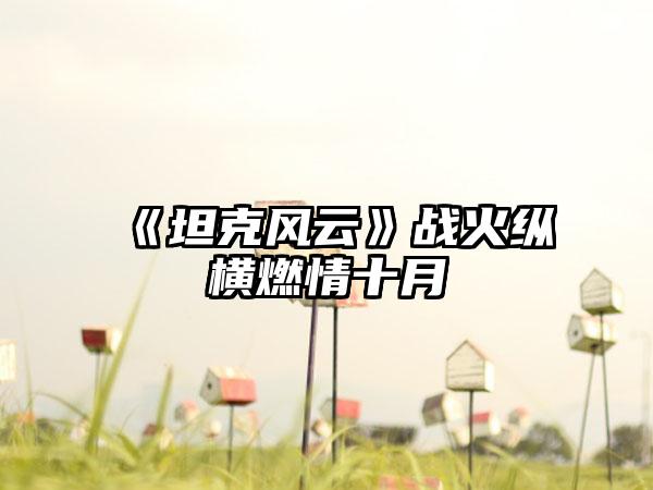 《坦克风云》战火纵横燃情十月