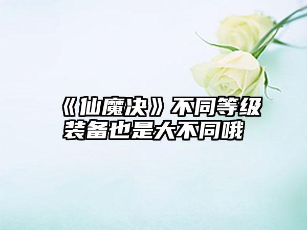 《仙魔决》不同等级装备也是大不同哦