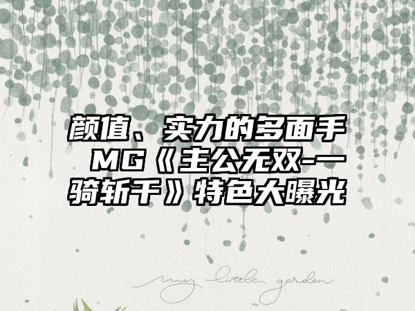 颜值、实力的多面手 MG《主公无双-一骑斩千》特色大曝光