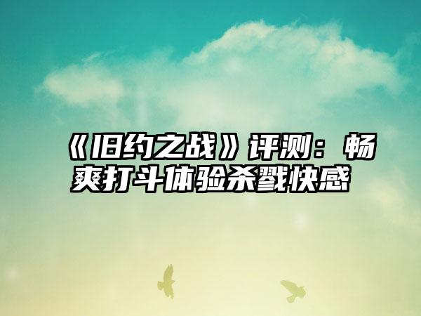 《旧约之战》评测：畅爽打斗体验杀戮快感