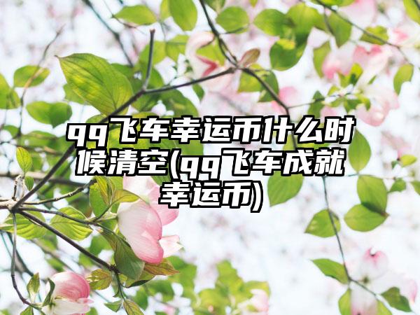 qq飞车幸运币什么时候清空(qq飞车成就幸运币)