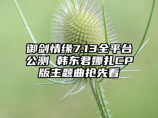 御剑情缘7.13全平台公测 韩东君娜扎CP版主题曲抢先看