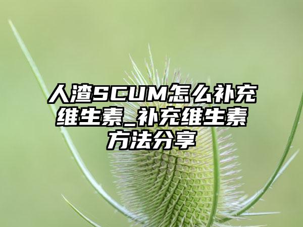 人渣SCUM怎么补充维生素_补充维生素方法分享