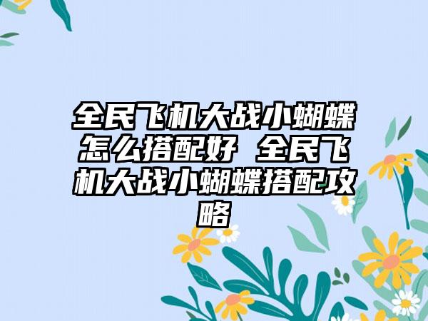 全民飞机大战小蝴蝶怎么搭配好 全民飞机大战小蝴蝶搭配攻略