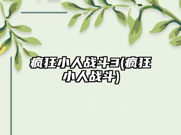 疯狂小人战斗3(疯狂小人战斗)
