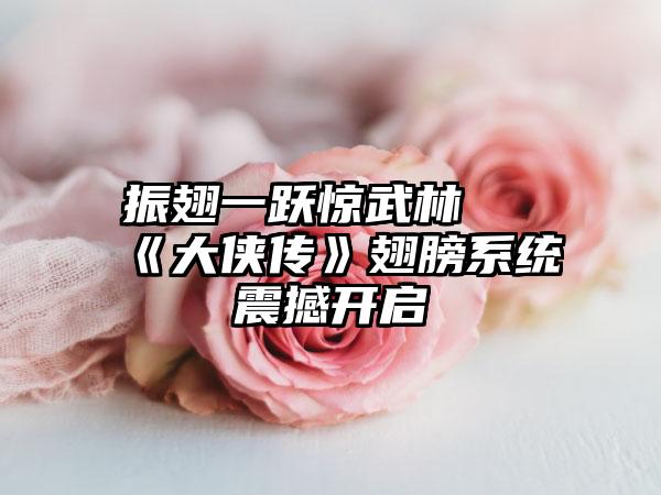 振翅一跃惊武林 《大侠传》翅膀系统震撼开启