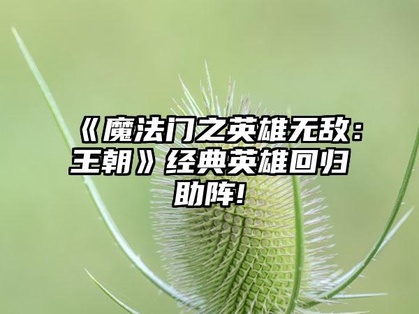 《魔法门之英雄无敌：王朝》经典英雄回归助阵!