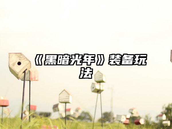 《黑暗光年》装备玩法