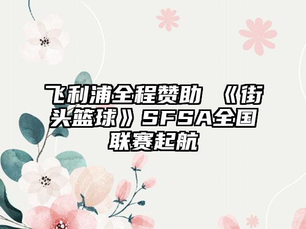飞利浦全程赞助 《街头篮球》SFSA全国联赛起航