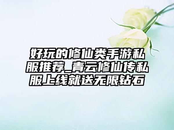 好玩的修仙类手游私服推荐_青云修仙传私服上线就送无限钻石