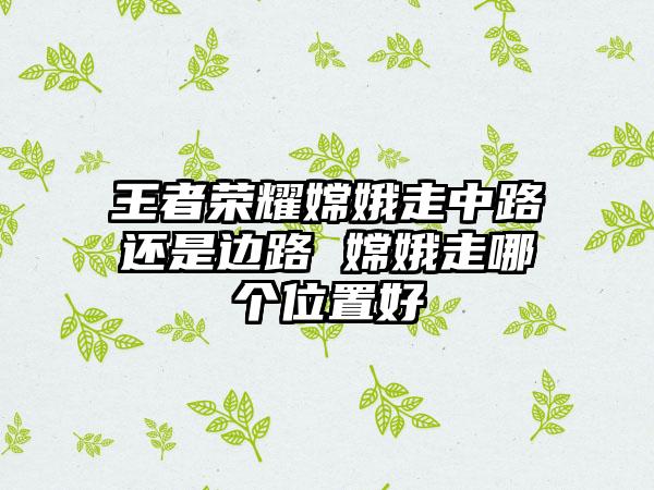 王者荣耀嫦娥走中路还是边路 嫦娥走哪个位置好