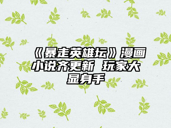 《暴走英雄坛》漫画小说齐更新 玩家大显身手