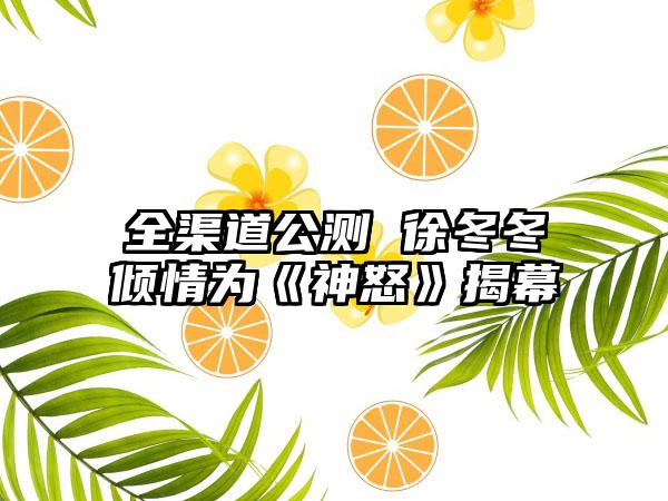 全渠道公测 徐冬冬倾情为《神怒》揭幕