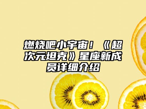 燃烧吧小宇宙！《超次元坦克》星座新成员详细介绍