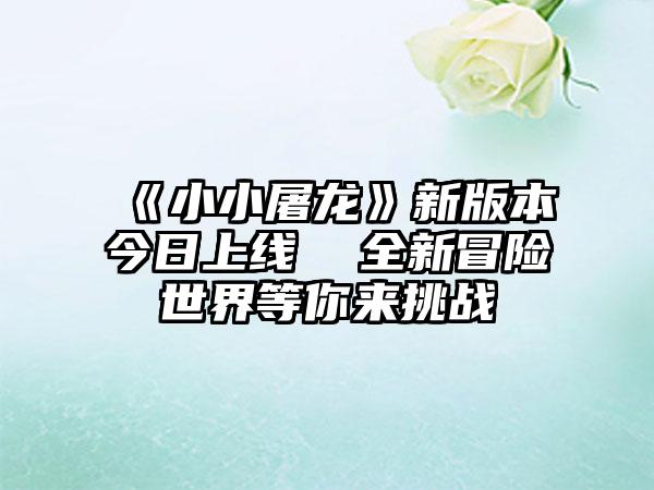 《小小屠龙》新版本今日上线  全新冒险世界等你来挑战