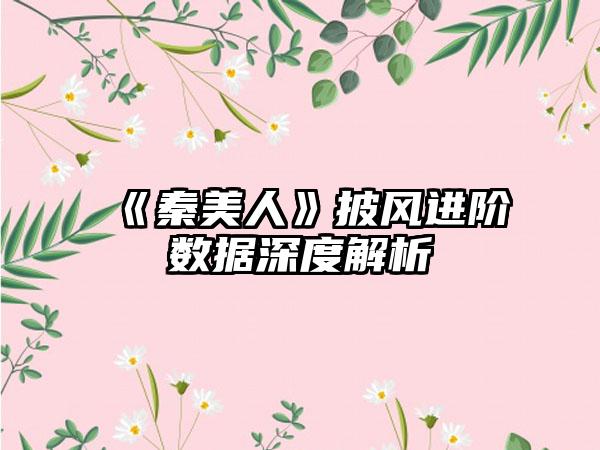 《秦美人》披风进阶数据深度解析