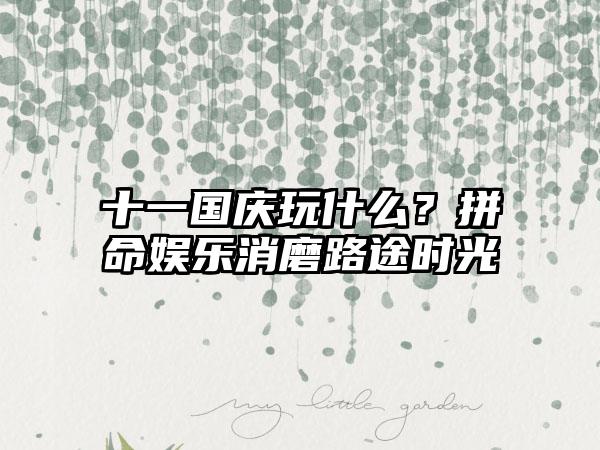 十一国庆玩什么？拼命娱乐消磨路途时光