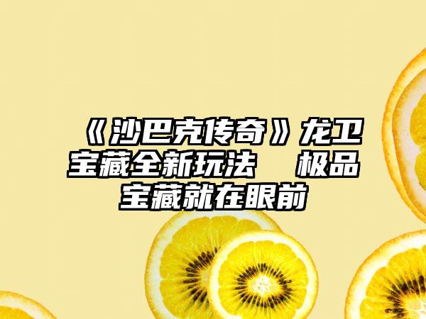 《沙巴克传奇》龙卫宝藏全新玩法  极品宝藏就在眼前