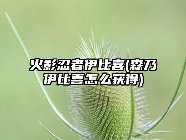 火影忍者伊比喜(森乃伊比喜怎么获得)