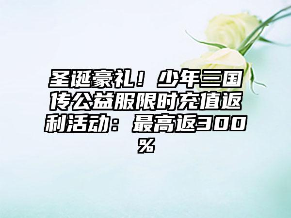 圣诞豪礼！少年三国传公益服限时充值返利活动：最高返300%